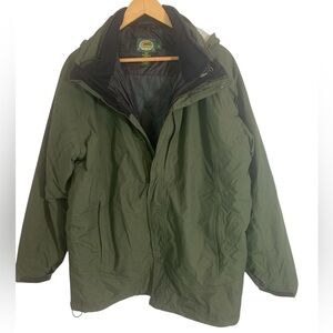 Cabela's Outdoor Jacket Green Men's Sz Large Tall Hooded Insulated Primaloft